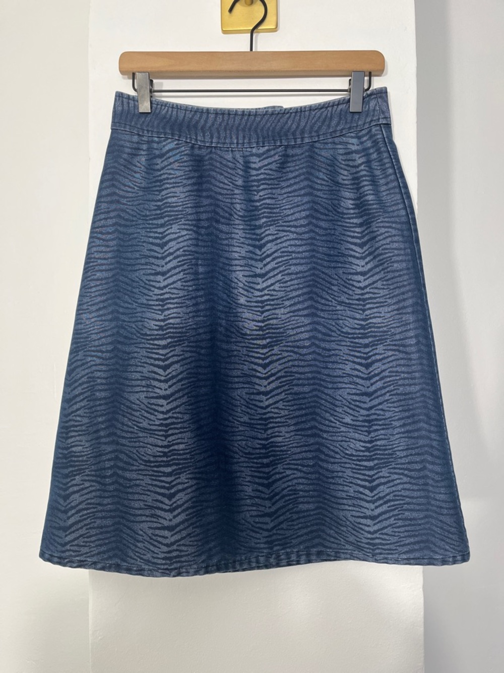 Navy Zebra A-Line Skirt